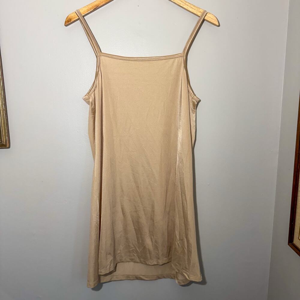 Vintage Vanity Fair Nude Beige Full Slip Dress Camisole Chemise Lingerie 38